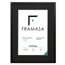 (Black Frame Black Mount, 6x4 Pic (8x6 Frame)) Thin Matt Picture Frames Black Photo Frames Poster Frames With Black, White or Ivory Mounts