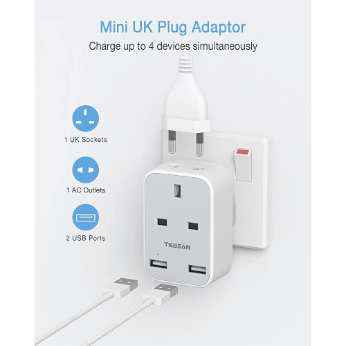 2 Pin to 3 Pin Socket Plug Adaptor  for Bathroom Shaver Toothbrush 1