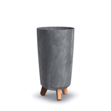 (200mm, Marengo grey) Tall Slim Concrete Look Plastic Planter Flower Soil Pot Indoor Outdoor With Legs