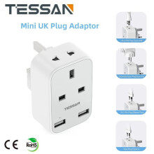 2 Pin to 3 Pin Socket Plug Adaptor for Bathroom Shaver Toothbrush