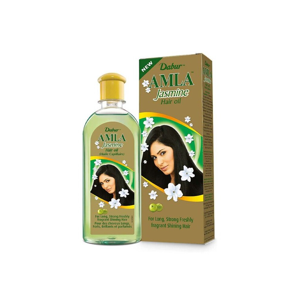 Black Dabur Amla Jasmine Hair Oil For Long, Strong, Fragrant & Shiny Hair 300Ml