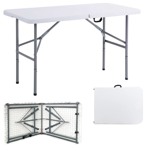 4FT CAMPING CATERING HEAVY DUTY FOLDING TABLE TRESTLE PICNIC BBQ PARTY 2
