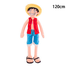 (1.2m) One Piece Luffy Cartoon Plush Doll Giant 85120cm Cotton Stuffed Toy Kids Gift