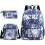 (Gray) CR7 3pcs Sets Backpack Mochila Kids Capacity Bags 1