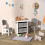 Kids Table and 2 Chairs Set Storage Children Learning Dining Activity 2