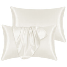 (Lvory, 1 Pair (2x Cases)) Soft Satin Silk Pillow Case Luxury Hotel Quality Pillows Covers Home Decor Bedding