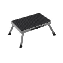1 Step Portable Non-Slip Rubber Mat 4 Legs Metal Folding Stool