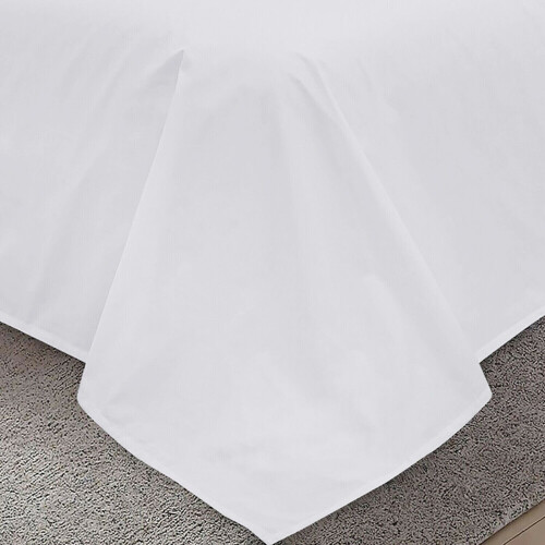 (Double, White) 100% Egyptian Luxury Cotton Flat Bed Sheets Single Double King Size UK 1
