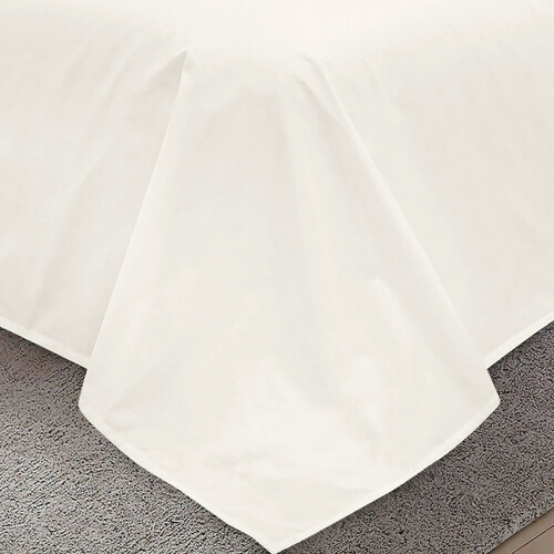 (Double, Cream) 100% Egyptian Luxury Cotton Flat Bed Sheets Single Double King Size UK 2