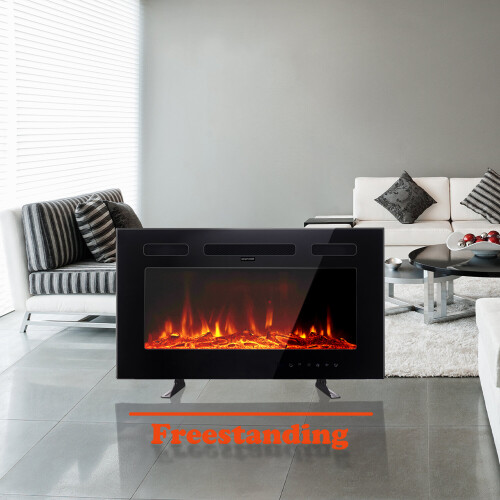 (76cm/30") Ultra-Thin Electric Fireplace Low Noise 2