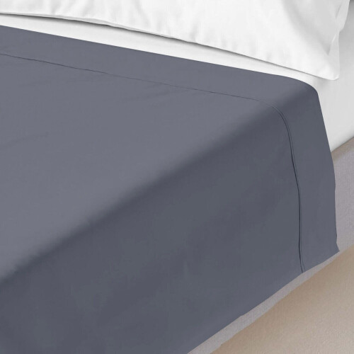 (Double, Grey) 100% Egyptian Luxury Cotton Flat Bed Sheets Single Double King Size UK 1