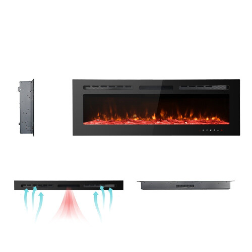 (127cm/50") Ultra-Thin Electric Fireplace Low Noise 2