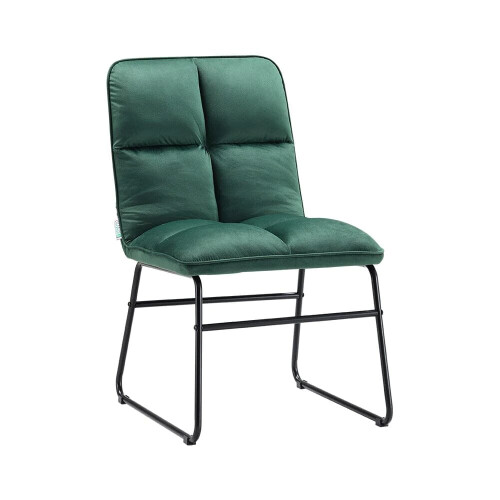 (Green) Set Of 2 Foldable Dinning Chairs üVelvet Panel Back 1