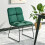 (Green) Set Of 2 Foldable Dinning Chairs üVelvet Panel Back 5