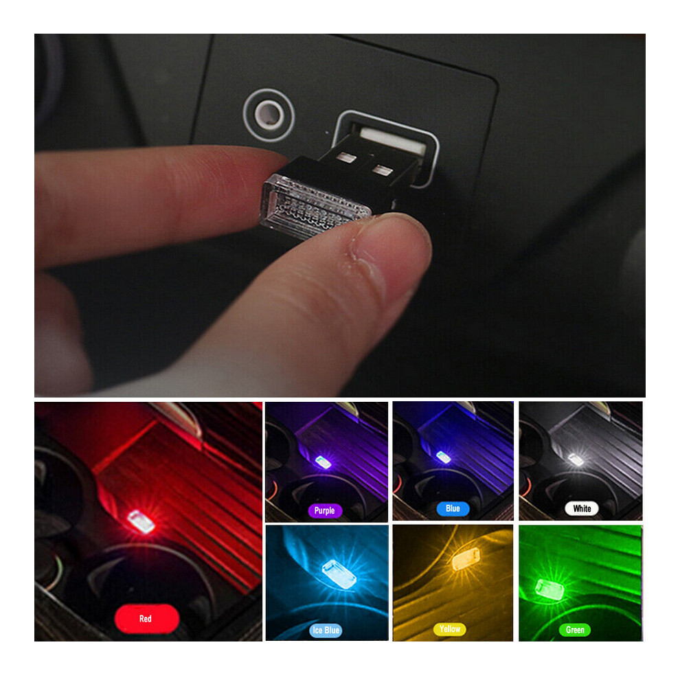 5Pcs Usb Led Car Interior Neon Atmosphere Ambient Lamp Bulb Light 5701510970009