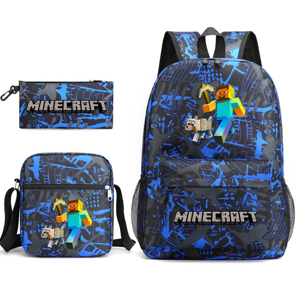 (BlueB) Backpack Lunch Bag Crossbody Bag Pencil Case School 3pcs Set Kids Gift