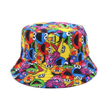 (Yellow) Street Sesame Fisherman Hat Bucket Cap Hip Hop Beach Hat Man Woman Sided Double
