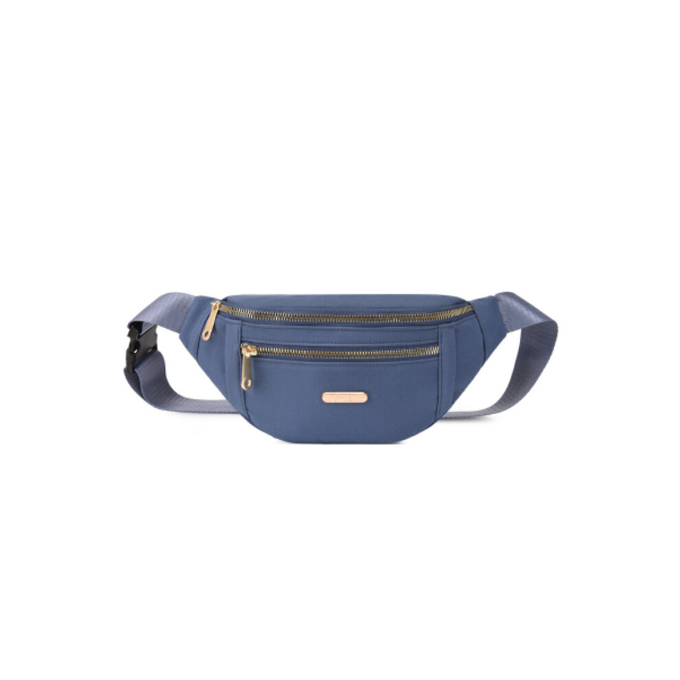 (Blue) Men Waist Women Bum Bag Fanny Pack Holiday Travel Money Belt Pouch Bag Wallet