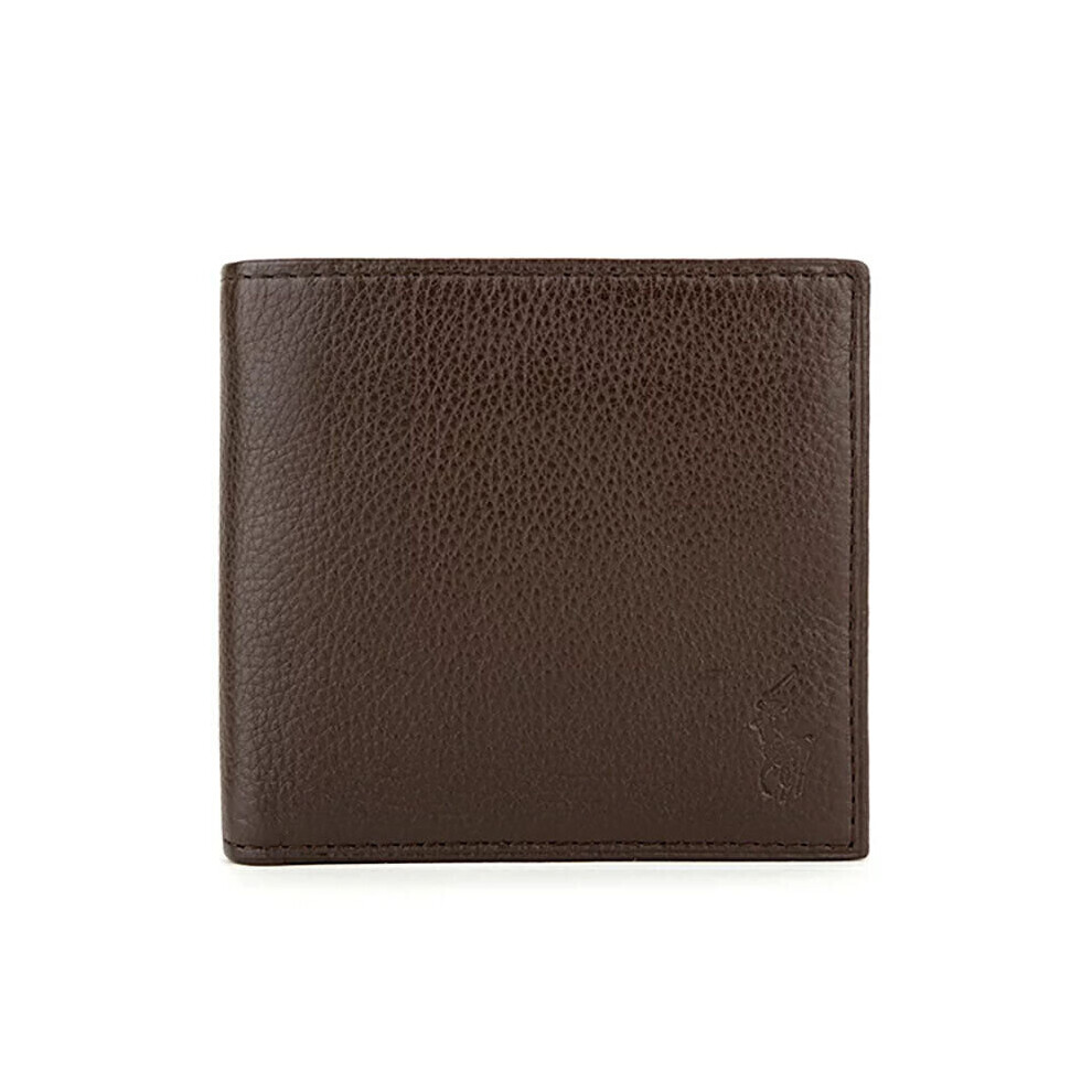 POLO RALPH LAUREN Original Bifold Wallet Brown Leather 405526127001 Debossed New