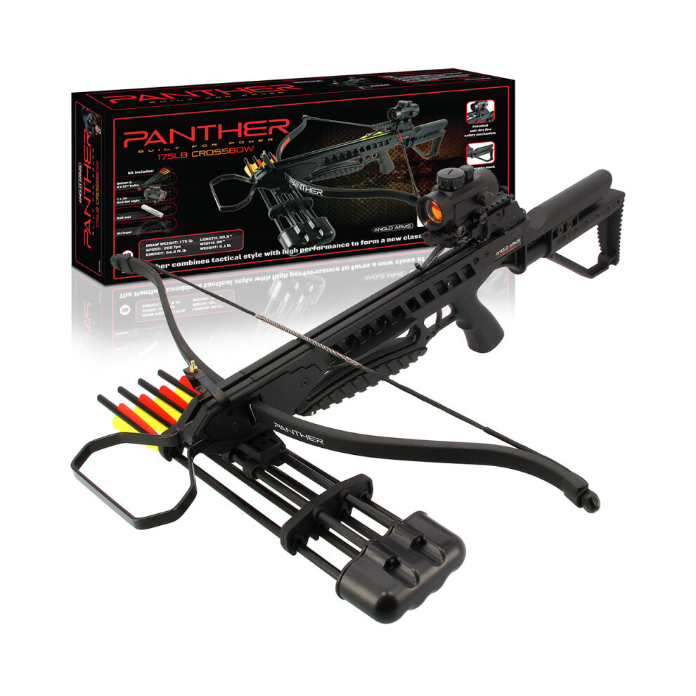 Anglo Arms 175lb Rifle Crossbow Kit With Red Dot Sight Hunting Black