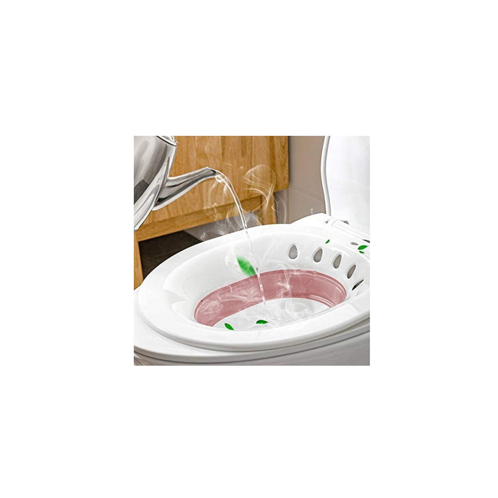 9779899 Pink (Pink) Foldable Sitz Bath For Toilet,Seat Sitz Bath Basin For Pregnant Women,Hemorrhoids,Elderly,Fits Toilets And Commode Chair