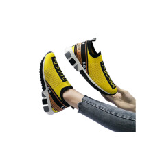 (Yellow, UK4/EUR37) Womens Knit Speed Runner Shoes Trainer Sneaker UK