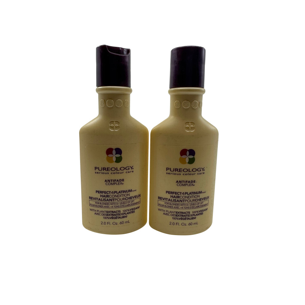 Pureology Perfect 4 Platinum Conditioner Color Treated Hair 2 OZ Set of 2