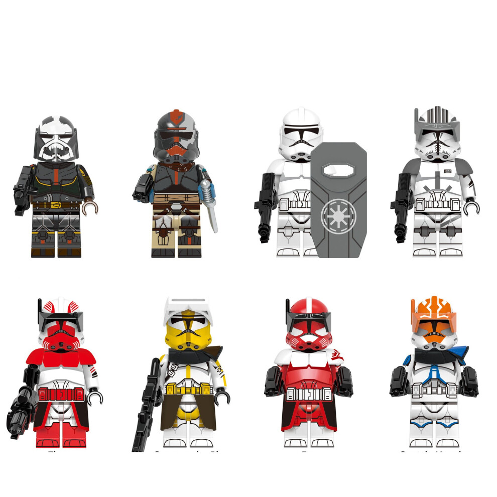 (Style C  8pcs) Star Wars Clone Trooper Cody Rex Commander Fit Lego Minifigures