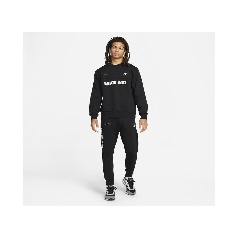 (S) Nike Air Mens Black Crewneck Sweatshirt Tracksuit