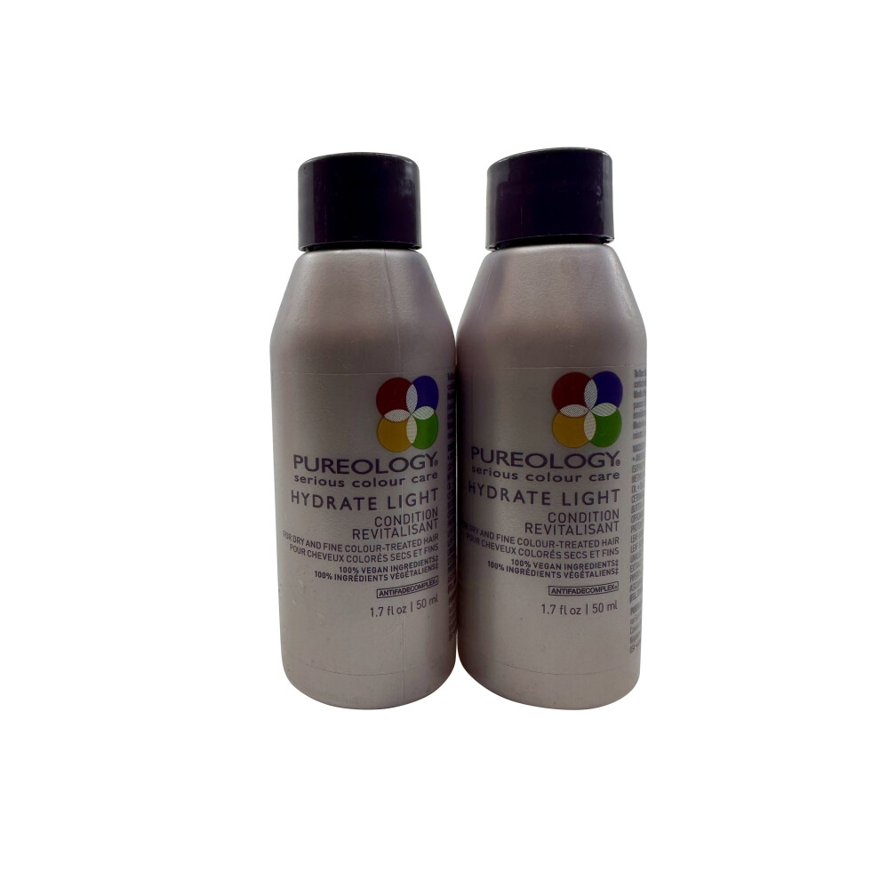 Pureology Hydrate Light Conditioner Dry & Fine Color Treated Hair 1.7 OZ 2 pack