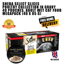 (Poultry Collection in Gravy (40x85g)) Sheba Select Slices Wet Cat Food for Adult Cats
