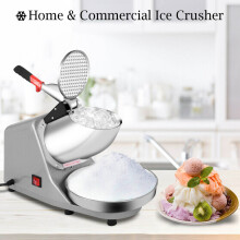 Electric Ice Crusher Snow Cone Maker Stainless Steel Shaved Ice Machine Home