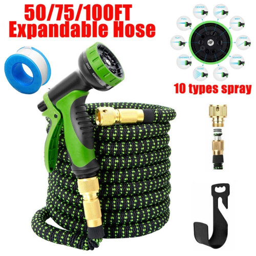 (200FT+10 Mode) Expandable Garden Hose Flexible Water Pipe 10 Pattern Spray Gun 1