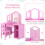 Casart 2-in-1 Kid Vanity Table Set Dressing Table w/ Mirror Makeup Table Set 8