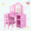 Casart 2-in-1 Kid Vanity Table Set Dressing Table w/ Mirror Makeup Table Set 2