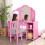 Casart 2-in-1 Kid Vanity Table Set Dressing Table w/ Mirror Makeup Table Set 4