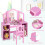 Casart 2-in-1 Kid Vanity Table Set Dressing Table w/ Mirror Makeup Table Set 5