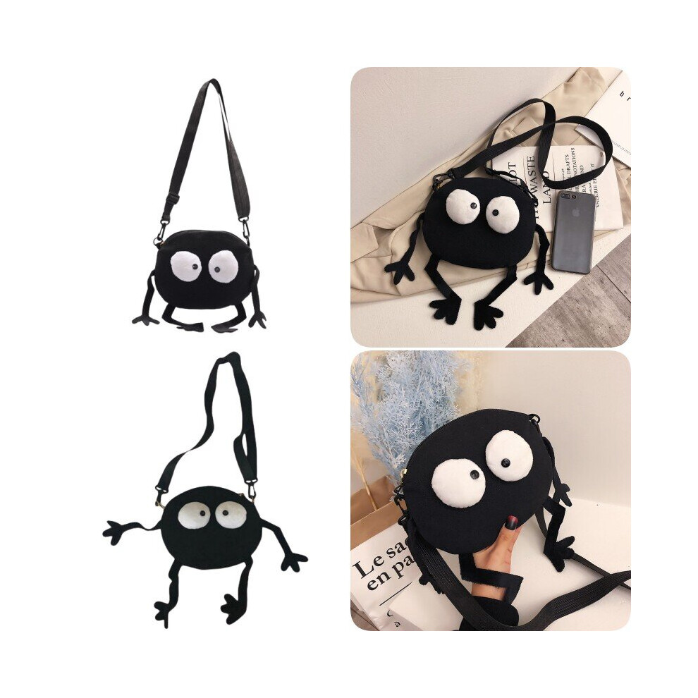 Away Dustbunny Spirited Small Black Briquettes Canvas Messenger Crossbody Bag