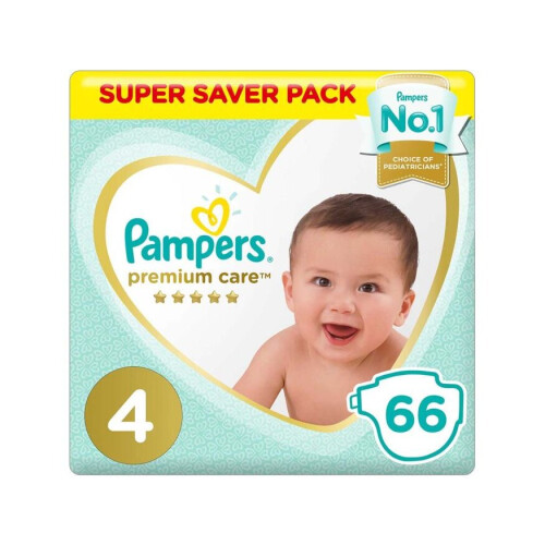 Pampers Premium Care Softest Best Skin Protection Diapers Size 4 For 9 14 Kg Baby Super Saver Pack of 66 s