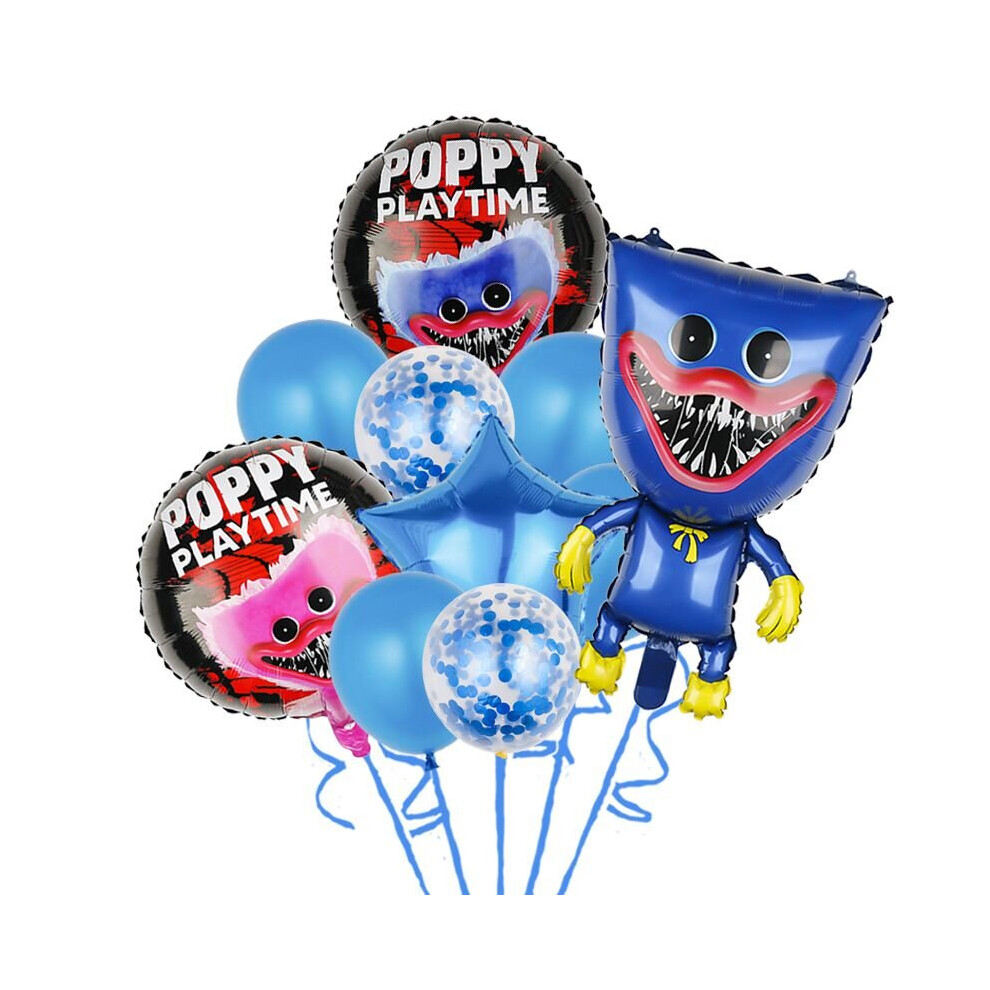 (Black) Balloons Party 10pcs Birthday Decorations Huggy Wuggy Kids For
