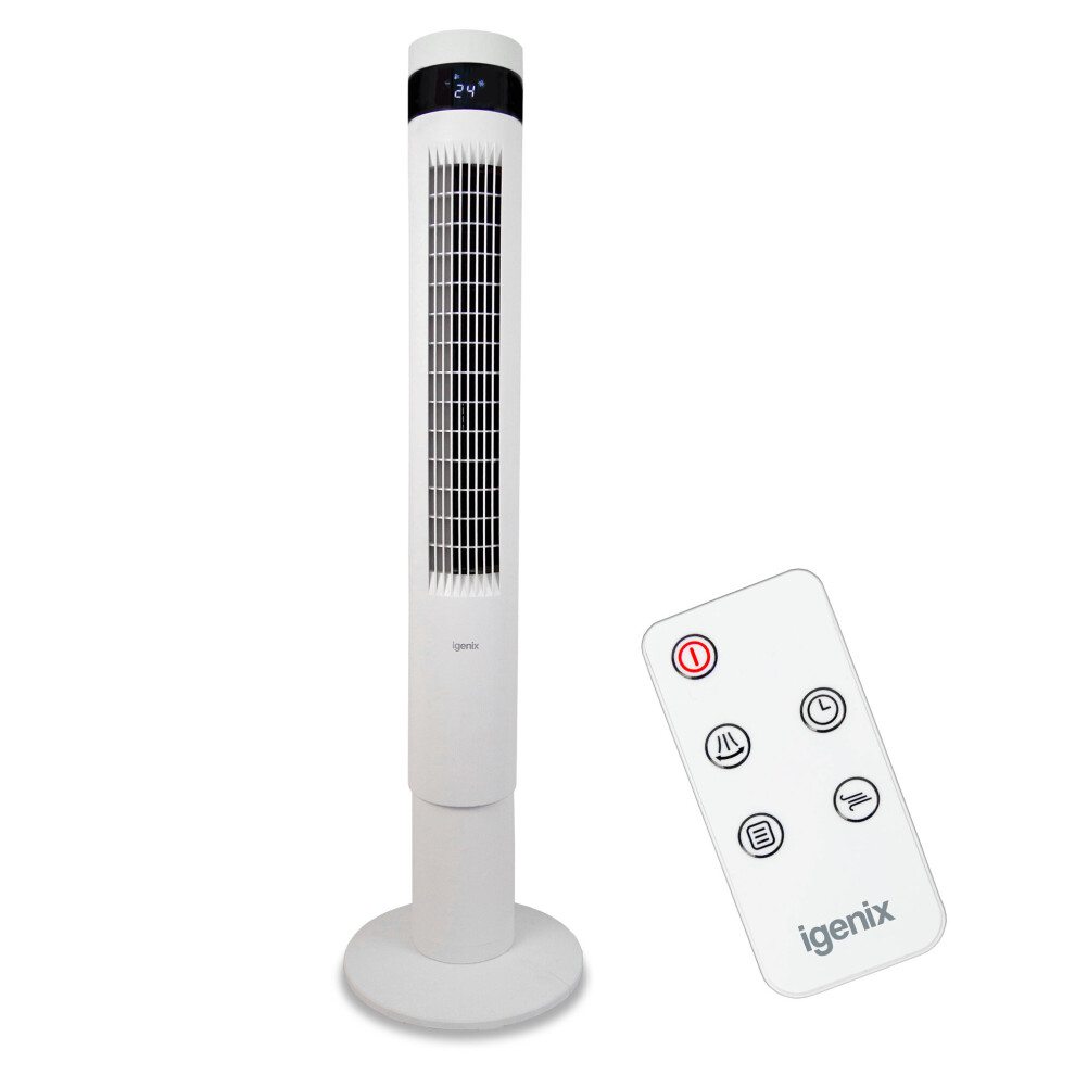 Igenix IGFD6043B Digital Tower Fan, 43 Inch. White