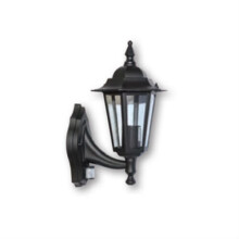Deta L2843B 6-Panel Coach Lantern with PIR Motion Sensor - Black, Outdoor IP43