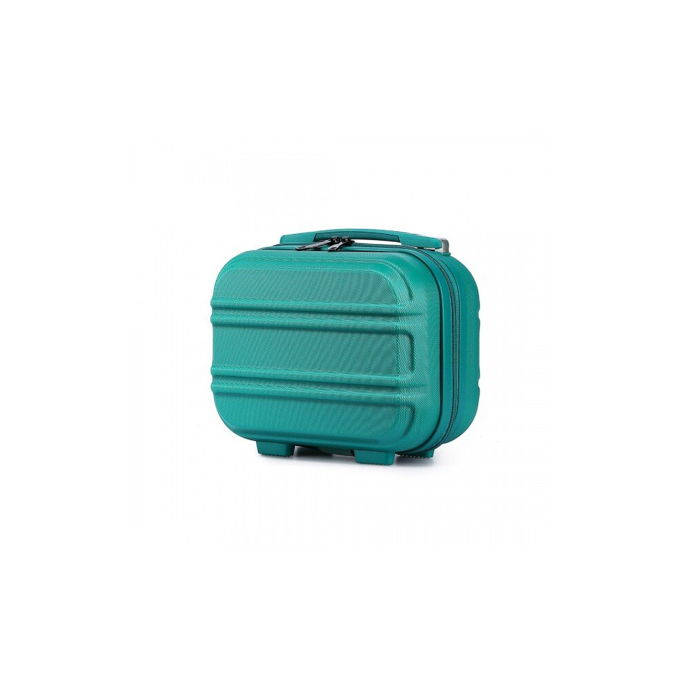 (Teal, 12-inch) Kono ABS  Suitcase Spinner Luggage Trolley Travel Case