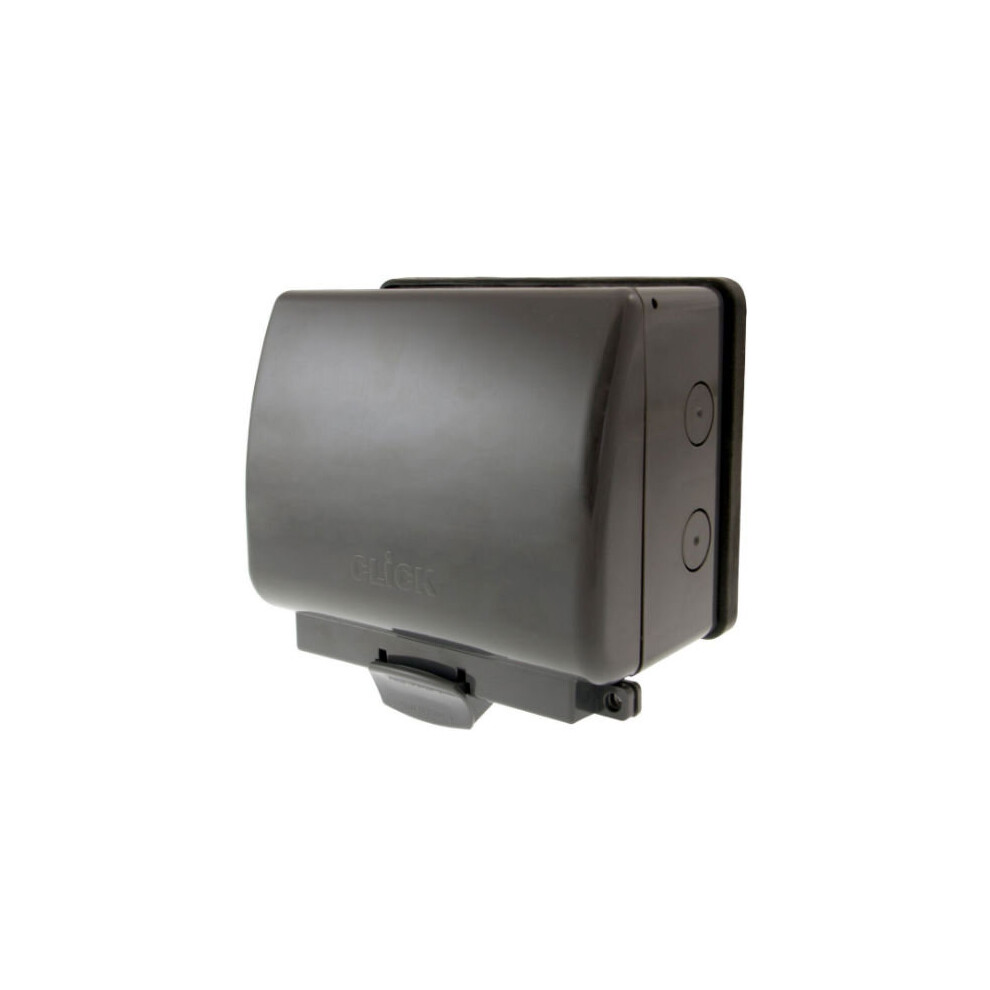 Click Oa036ag 'Aquip' Outdoor Weatherproof 13A Socket Ip66 2 Gang Double Pole 5055287027894