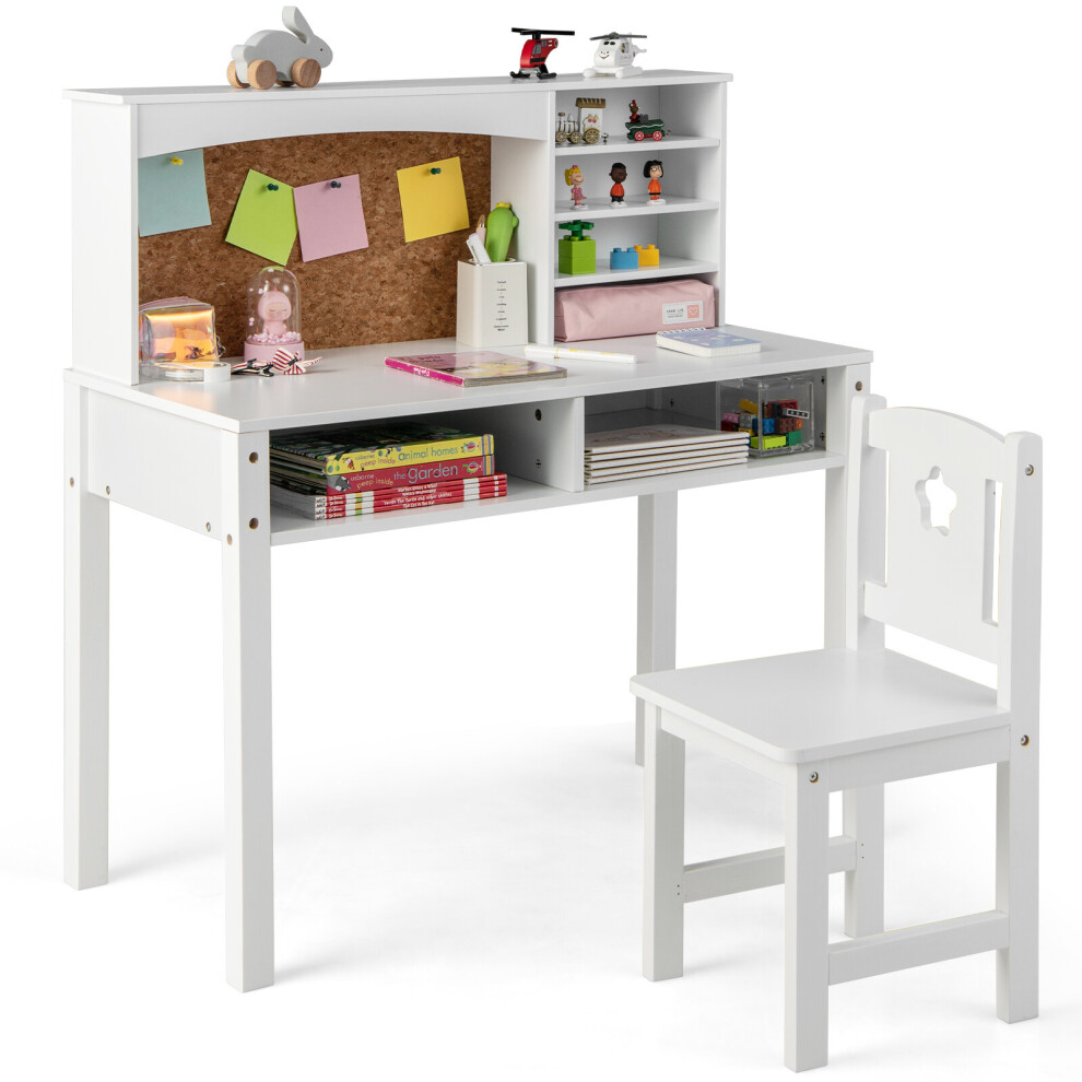 Kids Desk and Chair Set with Wooden Children Study Table and Kid Chair