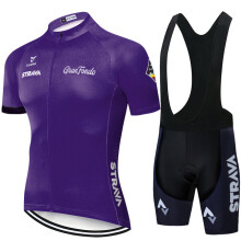 (purple, S) Men's Cycling Clothing Set Short Sleeve Cycling Jersey