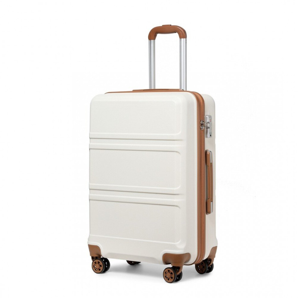 (Cream, 20-inch) Kono ABS  Suitcase Spinner Luggage Trolley Travel Case