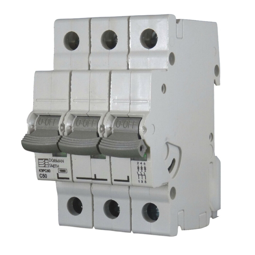 Dorman Smith K3PC50 Triple Pole MCB 50 Amp Type C 10kA Circuit Breaker