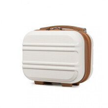 (Cream, 12-inch) ABS Hard Shell Luggage Suitcase Set Travel Trolley Case