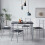 MCC (Black) Dining Table and Chairs Set Metal Wood Effect Table Dining Set 4 Chairs Silvia 1